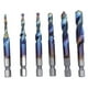 thumbnail image 1 of Brocas para roscar, 6 piezas/juego, broca en espiral azul, combinación de broca para roscar, broca para roscar en espiral, confiabilidad excepcional, 1 of 8