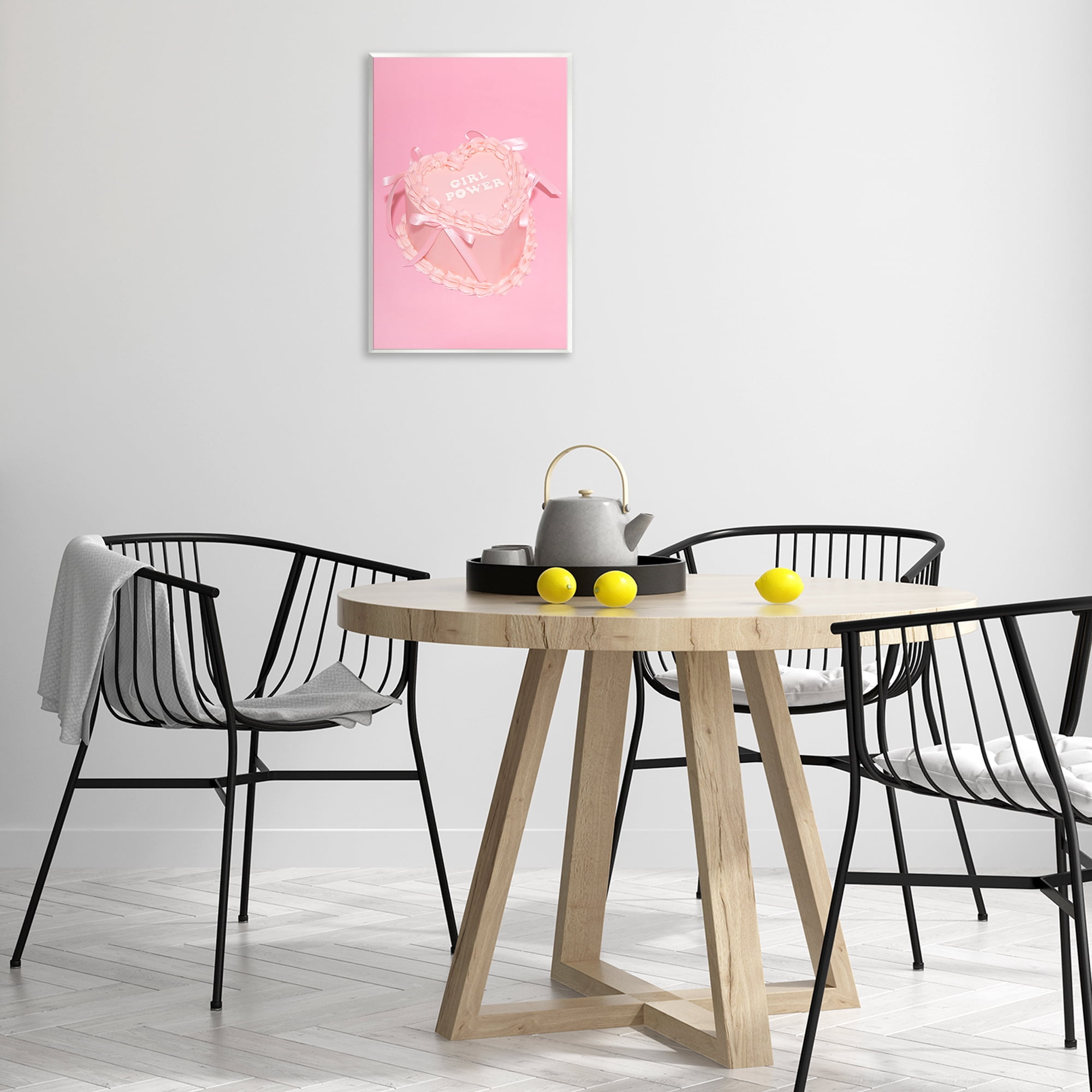 Stupell Industries Pink Girl Power Cake Food & Beverage Painting Unframed Art Print Wall Art, 13 x 19