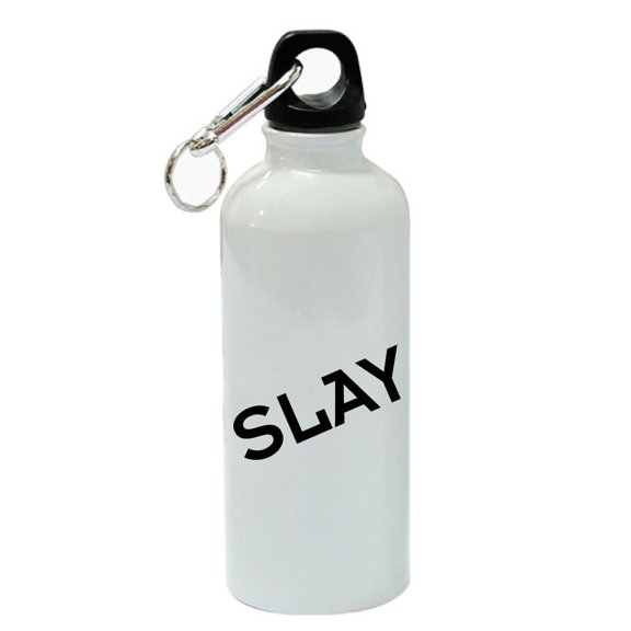 Slay White Aluminum Sports 20 oz Water Bottle
