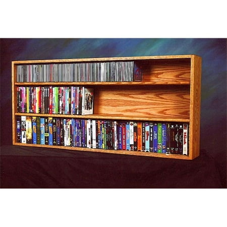 Wood Shed 313 4 W Solid Oak Wall Or Shelf Mount For Cd And Dvd Vhs