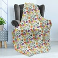 thumbnail image 4 of Vegetable Soft Flannel Fleece Throw Blanket, Childish Drawing of Vegetarian Food Colorful Peper Eggplant and Carrot Design, Cozy Plush for Indoor and Outdoor Use, 70" x 90", Multicolor, by Ambesonne, 4 of 5