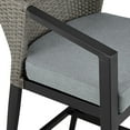 thumbnail image 6 of HomeStock Tuscan Treats Outdoor Patio 5-Piece Bar Table Set In Aluminum With Grey Cushions, 6 of 10