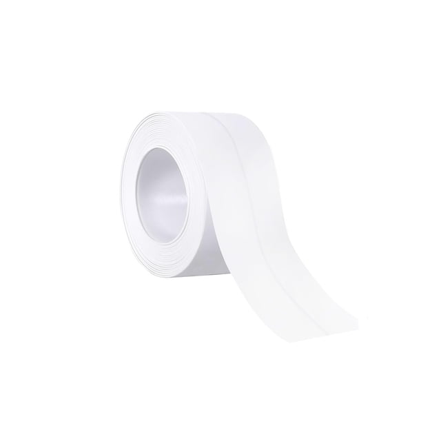 Cinta Sellador y Adhesivo, Cinta Adhesiva Impermeable, cinta de Calafateo, cinta Adhesiva de PVC para Calafateo Impermeable para Baño y Cocina(Blanco)