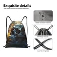 thumbnail image 4 of Sikiie Flower Field Skull Drawstring Backpack Drawstring Bags, Draw String Back Bag for Sports, Gym, Travel, Swimming, Beach-Medium, 4 of 6