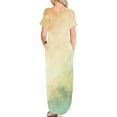 thumbnail image 5 of Ovzne Robes d'Été pour Femmes Robe Mode Décontractée Imprimée Manches Courtes Col Rond Robe à Poches Robe de Printemps Manches Courtes Imprimée Liquidation, 5 of 5