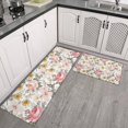 thumbnail image 2 of Pioneer Flower Floral Print Pattern Kitchen Rugs Sets Of 2,Anti Fatigue Kitchen Mat Rugs Non Slip Washable,Decorative Kitchen Floor Mats for Kitchen,Sink,Laundry,17"x30"+17"x47", 2 of 7