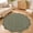 Green, variant on Scalloped Washable Round Rugs 5ft Non Slip Soft, Beige