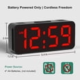 thumbnail image 3 of Reloj despertador Peakeep a pilas con pantalla LED portátil, 3 of 7