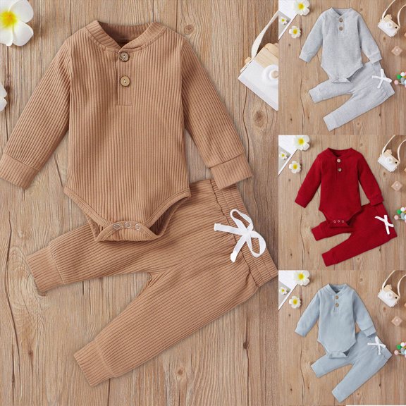 Baby Long Sleeve Bodysuits Soft Solid Bodysuit for Newborn One-piece Boy Girl Fall Winter Clothes 6-12 Months 12-24 Months Baby Red,3-6 Months
