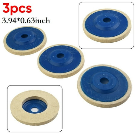 

3x 100mm 4Inch Wool Buffing Wheel Felt Polishing Disc Pads for 100 Angle Grinder