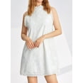 thumbnail image 4 of Coduop Women Summer Casual Short Dress Flower Lace Crew Neck Sleeveless Sweet  Mini Dress, 4 of 10