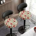 thumbnail image 3 of ZIATUBLE Christmas Holly Bar Stool Chair Slipcovers 2 Pack Elastic Round Bar Stool Covers Dustproof Slipcover for Circle Chair Stools 13-15 Inch Seat Cover for Vanity Stool Home Decor, 3 of 6