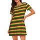 thumbnail image 1 of Fotbe Music Colors 1 Bata de Dormir para Mujer con Estampado, Camisón de Algodón de Manga Corta, Ropa de Dormir Casual, 1 of 6