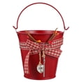thumbnail image 1 of FELTECHELECTR 1Pc Red Flowerpot Bucket Iron Plant Holder with Handle Practical Decorative Use, 1 of 6