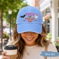thumbnail image 3 of Custom Name Trick or Treat Embroidered Halloween Dad Hat, Personalized Ghost Baseball Cap, Vintage Washed Cotton Spooky Fall Gift, 3 of 9