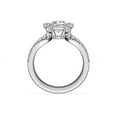 thumbnail image 2 of 1.00 T.C.W Sparkle Solitaire with Accents Cushion Shaped Real Diamond Ring for Wedding in Solid 14K White Gold Size 7, 2 of 8