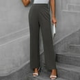 thumbnail image 5 of WTOBBY Women's Autumn Ready Straight Leg Dress Pants in Nine Point Harlan Style for Business Casual Office Wear, Weekend Events and Seasonally Appropriate Smart Style,Light Gray XL, 5 of 5