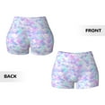 thumbnail image 4 of KLL Rainbow Scales Pattern Workout Shorts for Women Scrunch Short Gym Yoga Running Sport Active Exercise Fitness Shorts, 4 of 8