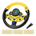 thumbnail image 1 of Volante de juguete para niños, controlador de conducción simulado, volante portátil, juego de coche para niños, juguete con sonido para niños pequeños Amarillo, 1 of 8