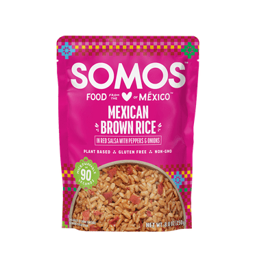 SOMOS Mexican Brown Rice in Red Salsa with Peppers & Onions - 8.8 oz Pack of 2