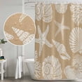 thumbnail image 4 of Shower Curtain Bathroom Set Summer Yellow Seashell Coral Starfish Waterproof Fabric Shower Curtains with Grommets&Hooks, Retro Marine Life Privacy Bath Curtain for Bathtub 60x72in, 4 of 9
