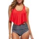 thumbnail image 1 of TFixol Traje de baño de dos piezas para mujer Conjunto de bikini con estampado de volantes Trajes de baño, 1 of 8