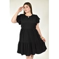 thumbnail image 4 of Vestido corto con olanes Roman Fashion /Tallas Extras, 4355 (Negro) negro 42, 4 of 6