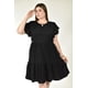 thumbnail image 4 of Vestido corto con olanes Roman Fashion /Tallas Extras, 4355 (Negro) negro 38, 4 of 6