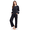 Black, variant on Sporty Casual Style Lounge Sets for Women 2 Piece Pajamas for Women Set with Pockets White Trim Long Sleeve Top and Straight-Leg Pants, Dark Blue, M