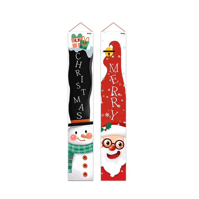 Feliz Navidad Banner Belug Decoración Puerta Cortina Navidad Copla Red 1