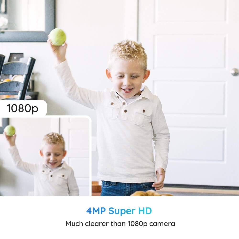 Reolink 4MP Indoor Security Plug-in WIFI Camera System, Pan Tilt Wireless Surveillance Camera for Home with Night Vision, Pet cam/Baby Monitor, Two-Way Talk, E1 Series PT Black Cam Wireless 4MP