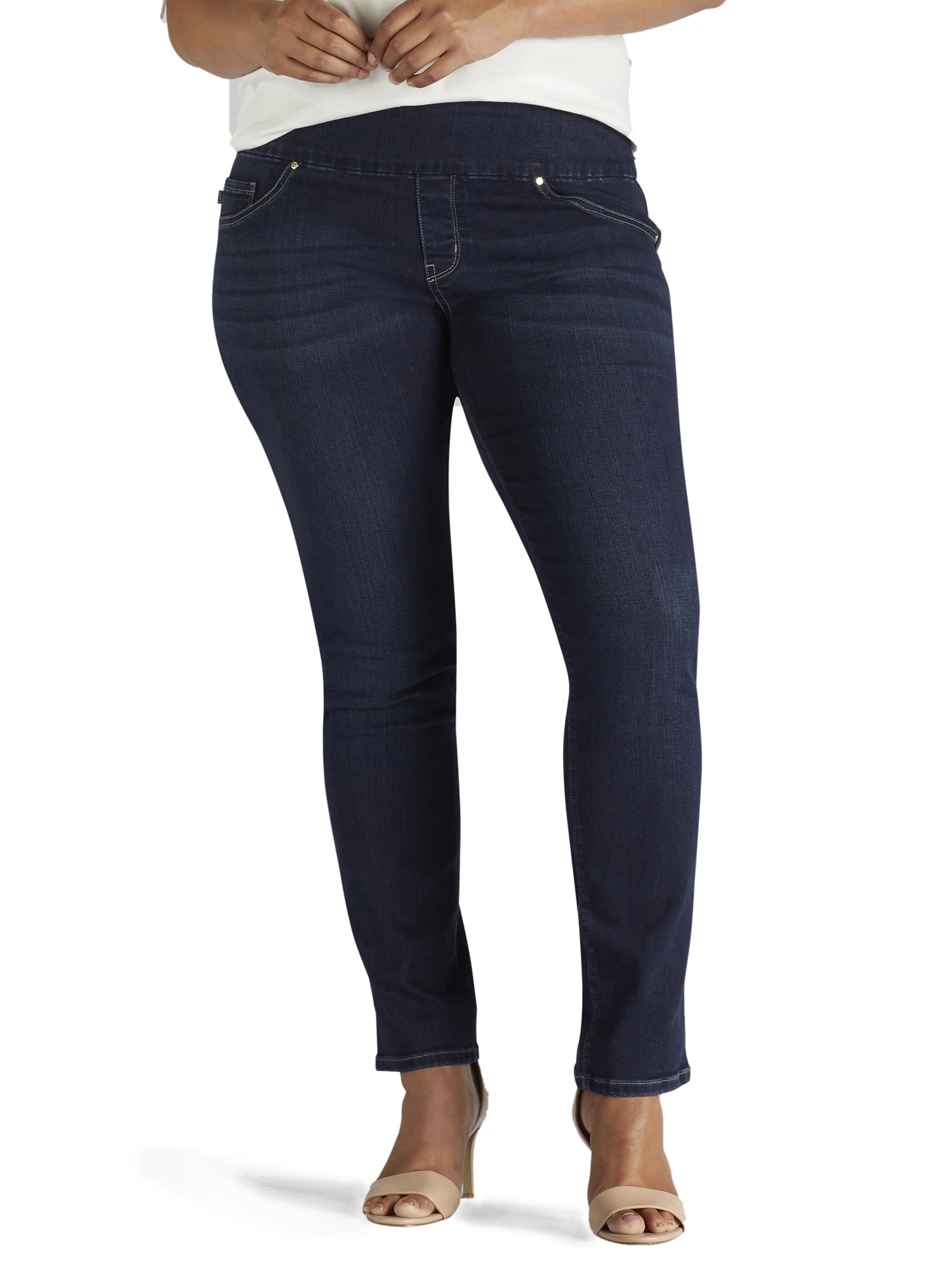 cascade blue jeans elastic waist