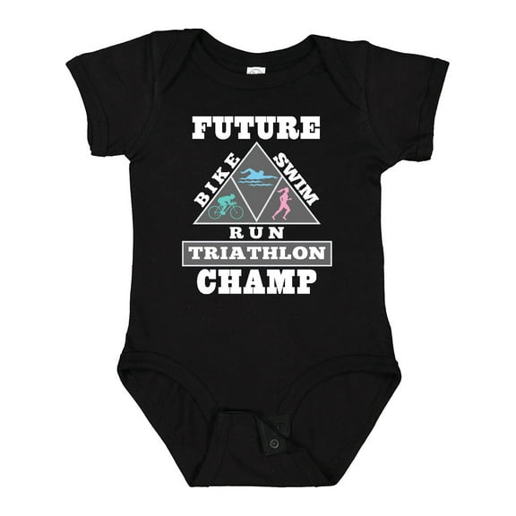 Inktastic Future Triathlon Champ Run Swim Boys or Girls Baby Bodysuit