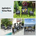 thumbnail image 3 of Yardi Yarda 4 Pieces Patio Rattan Cushioned Furniture Set, Patio Conversation Set for Outdoor as Yard, Black, 3 of 15