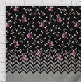 thumbnail image 1 of oneOone Georgette Viscose Black Fabric Leaves Chevron & Triangle Panel Sewing Material Print Fabric By The Yard 42 Inch Wide, 1 of 3