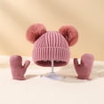 thumbnail image 2 of Povozer Baby Hats and Mittens Set Infant Toddler Beanie Gloves for Baby(Pink,One Size), 2 of 6