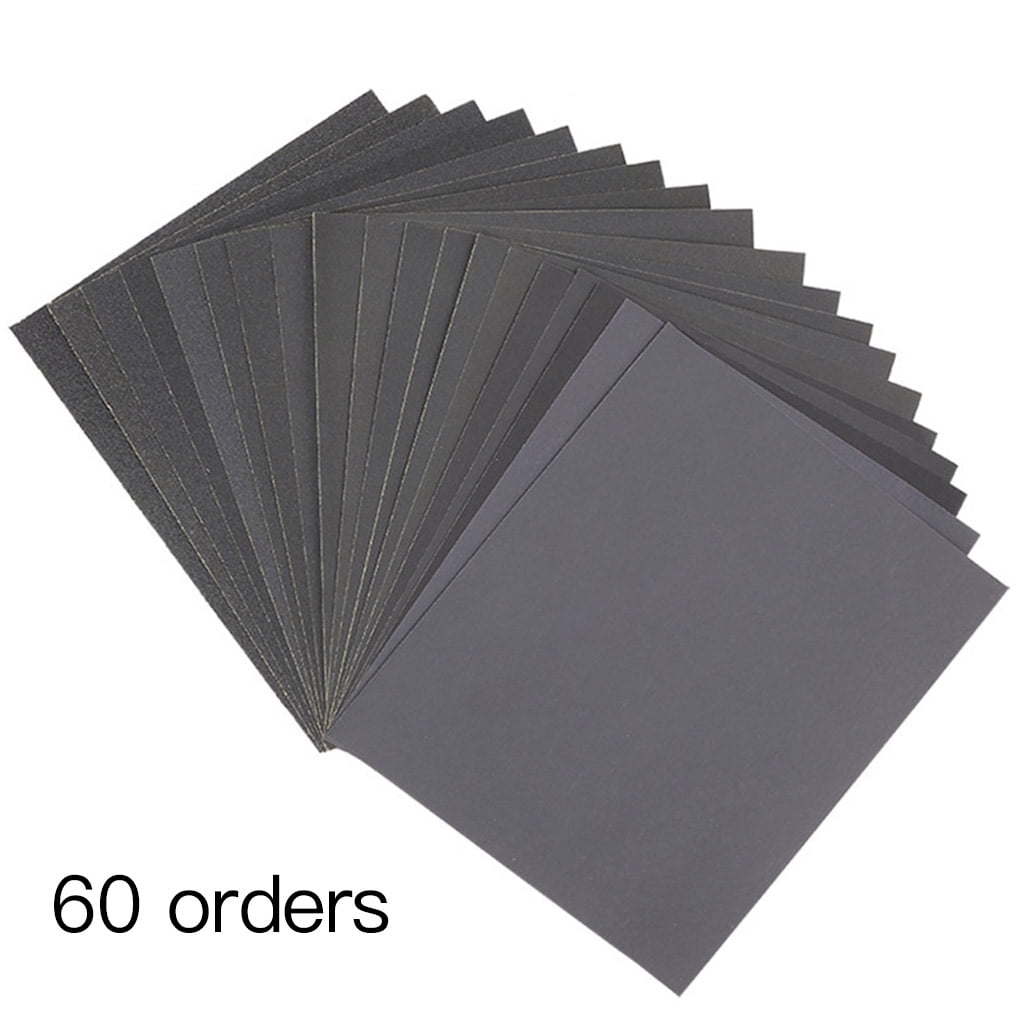 6PC 1/2 SHEET 5 1/2" x 9" ASSORTED WET OR DRY SANDPAPER 600 GRIT TO 2000 GRIT 