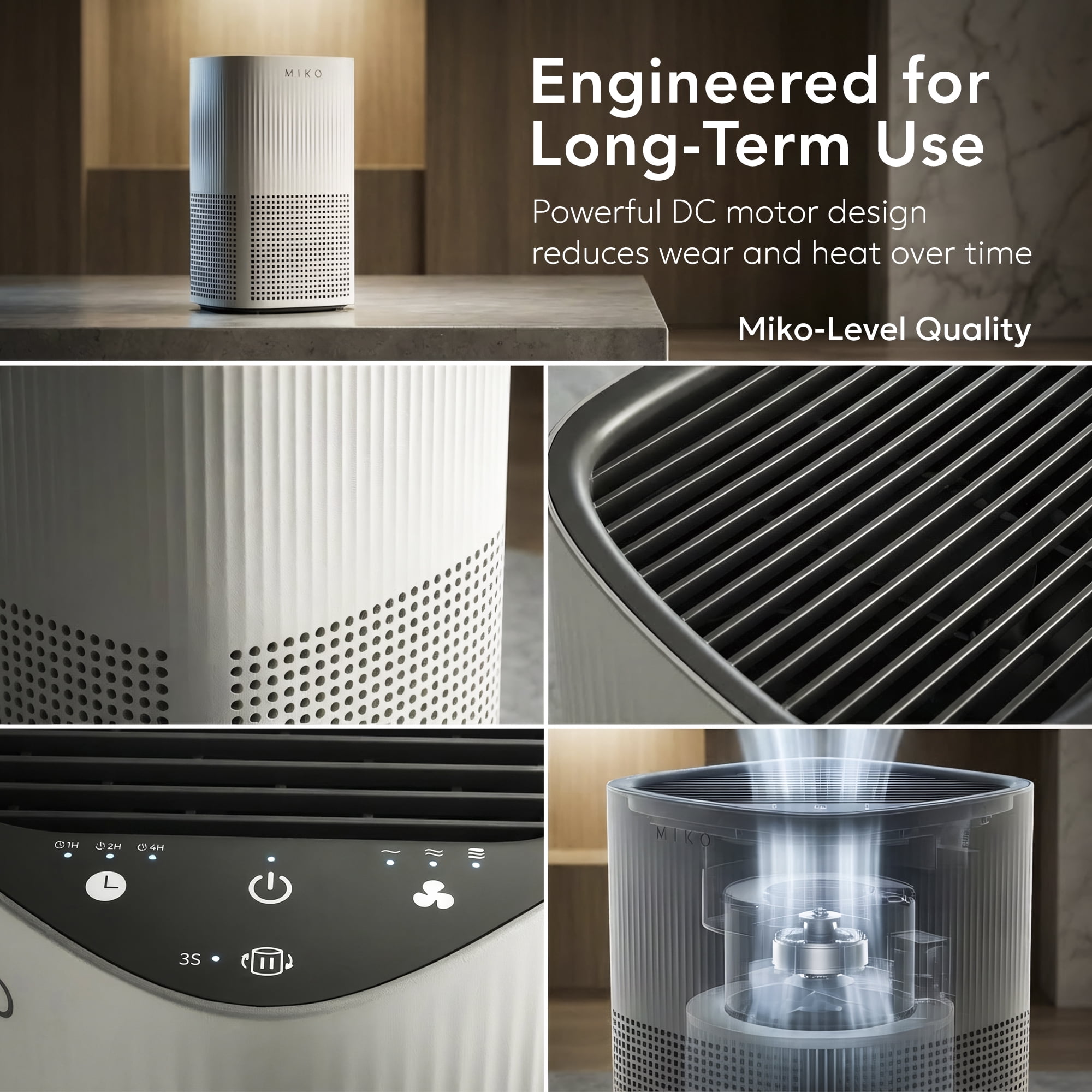 Miko Essence A-200 Air Purifier with True HEPA Filter, Aromatherapy, Quiet Sleep Mode, 600 Sq Ft Coverage