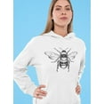 thumbnail image 2 of Bee Pencil Drawing Hoodie Women -Image by Shutterstock, Female Large, 2 of 4