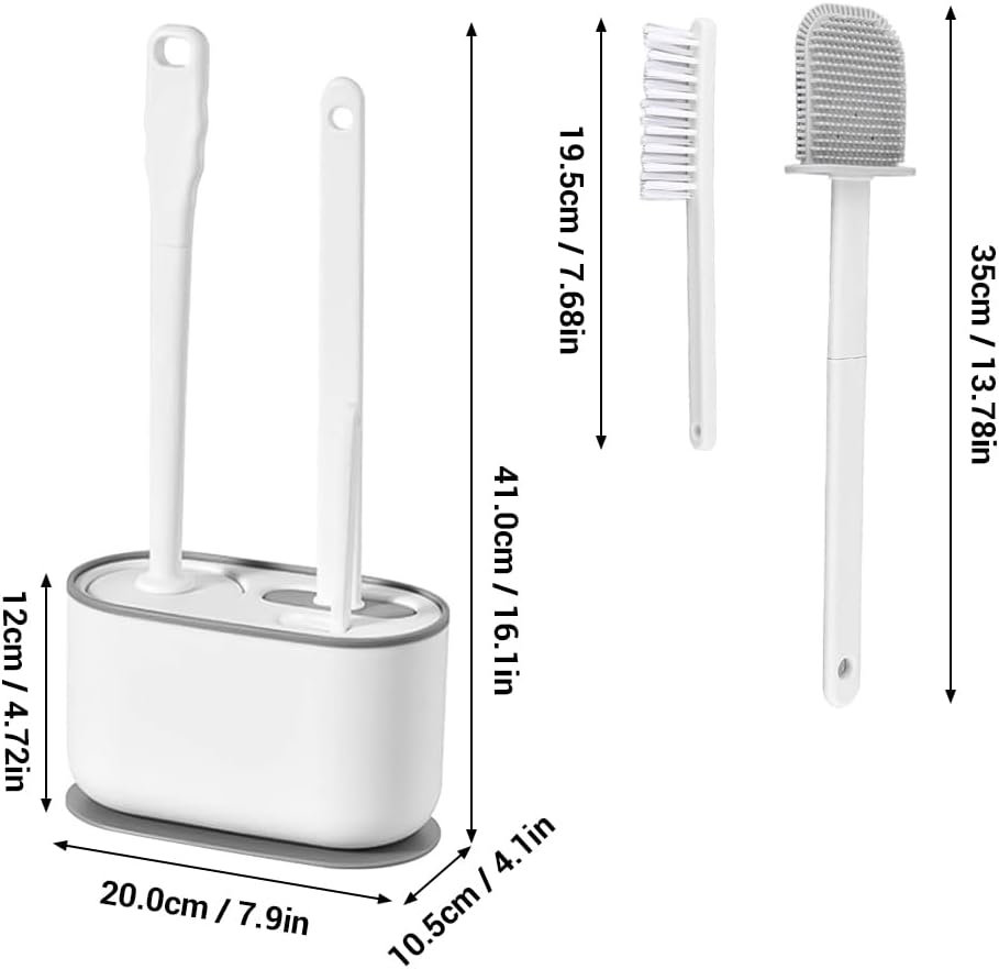 ABPETE Toilet Brush Set, Bathroom Accessories, Toilet Bowl Cleaners, Deep Cleansing Multifunctional Hanging Toilet Brush Set for Bathroom(Pearl White)