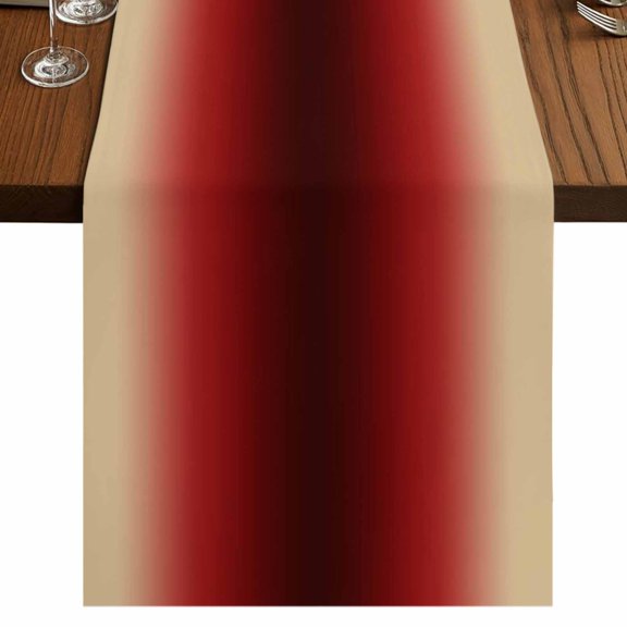 Table Runners 108 Inches Long Dress Scarves, Dark Red Yellow Ombre Farmhouse Coffee/Dining/Kitchen Table Runner for Living Room, Farmhouse Modern Gradient Art 13x108 Inch