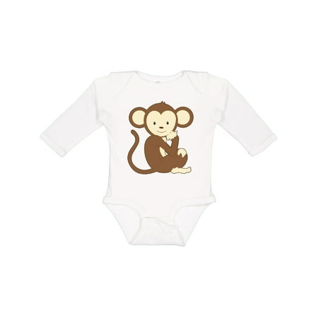 

Inktastic Monkey Thinking Gift Baby Boy or Baby Girl Long Sleeve Bodysuit