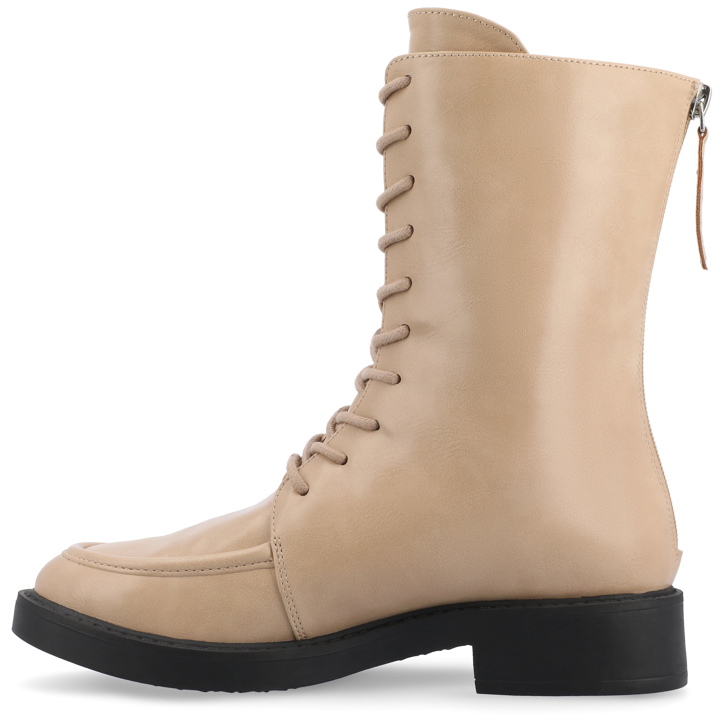 Journee Womens Nikks Lace Up and Zip Entry Almond Toe Booties