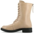 thumbnail image 3 of Journee Womens Nikks Lace Up and Zip Entry Almond Toe Booties, 3 of 10