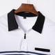 thumbnail image 5 of Ceisia Men's Color-Blocked Striped Zip-Up Short Sleeve Polo Shirt Casual Summer Top White XXXL Gifts, 5 of 8
