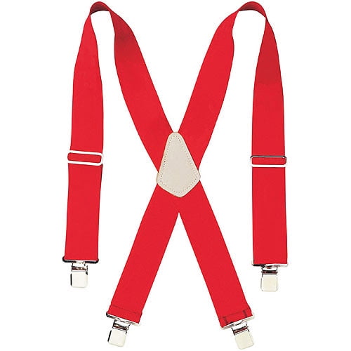 Custom Leather Craft 110RED 2 Wide Red Work Suspenders