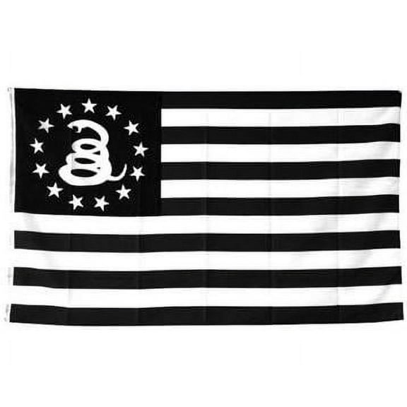 Dont Tread On Me - Combat Flag, 3 x 5 ft,  Black and White Color