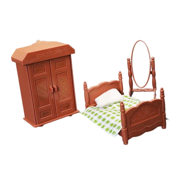 Dormitorio de casa de muñecas a escala 1/6, decoración de paisaje para regalos navideños Estilo A