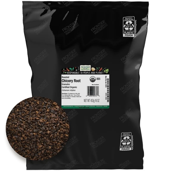 Frontier Co-op Certified Organic Roasted Chicory Root Granules, 16 oz. Bag