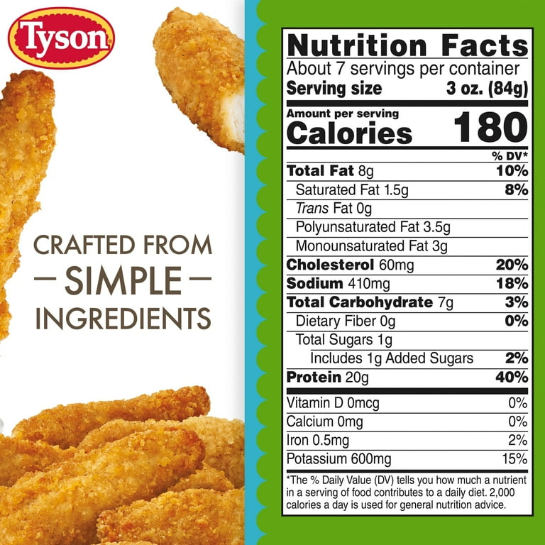 Tyson Lightly Breaded Chicken Strips, 20 oz (Frozen, Fully Cooked